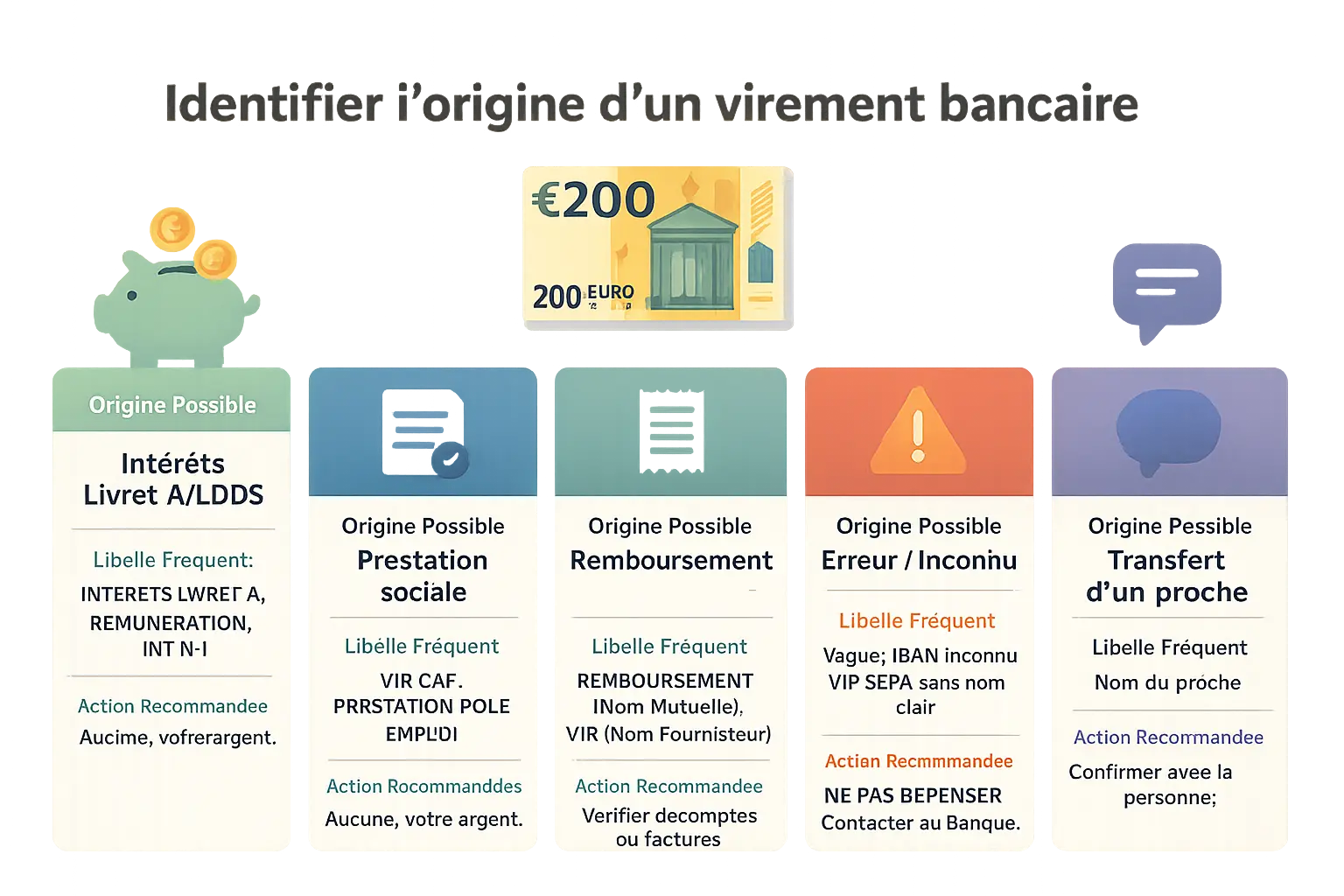 Illustration d'un relevé bancaire avec virements SEPA