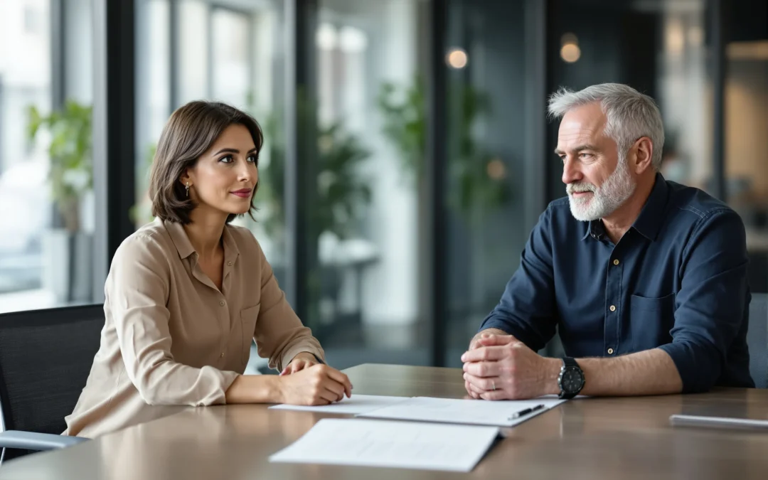 Reunion RH entre une salariee et un responsable autour d une rupture conventionnelle