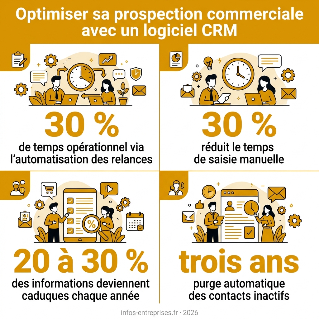 Infographie — optimiser sa prospection commerciale avec un logiciel CRM