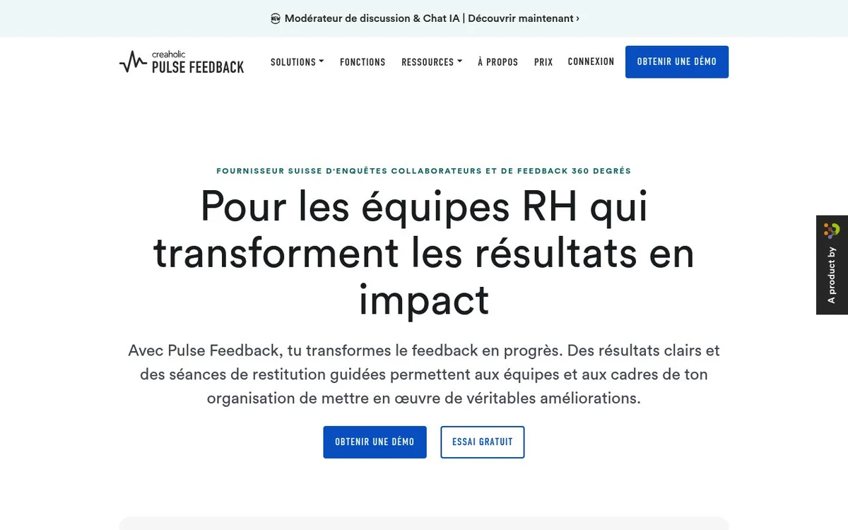 Apercu du site Pulse Feedback